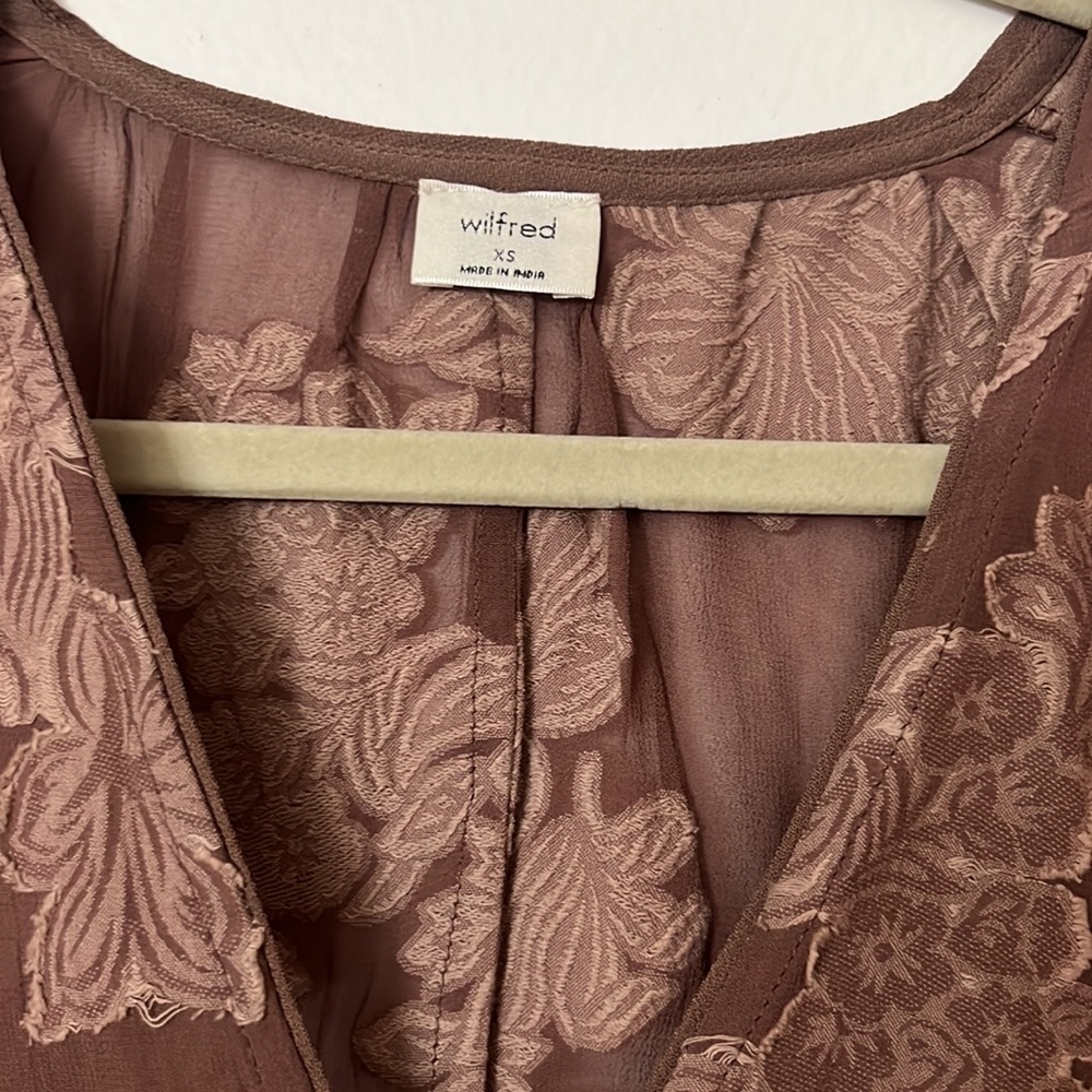 Aritzia Wilfred Mauve Crop Sheer Long Sleeve Top … - image 2